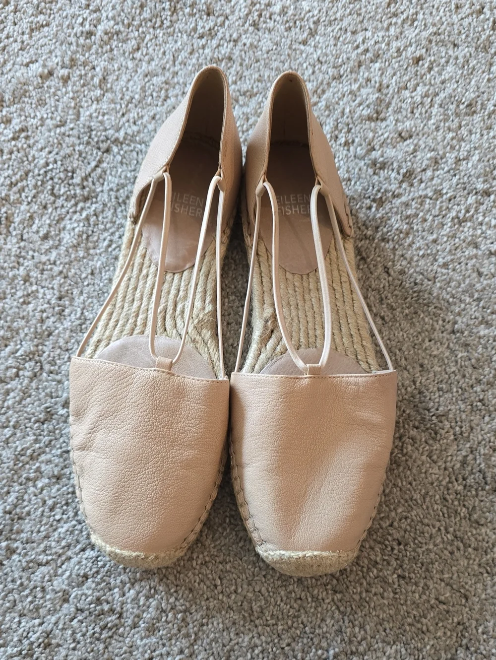 Eileen Fisher Blush Leather Espadrille Flats